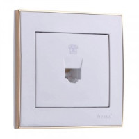 Lezard RAIN роз. телеф. СУ 1 мест. бел. с бок. вст. золото (корпус PC) 703-0226-137