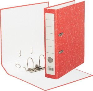 Папка-регистратор Attache Economy без мет.уголка_бюджет 75мм ч/б, красная 1204186