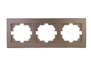 Lezard RAIN рамка 3 мест. гориз. бронза матовый (PC) 703-3131-148