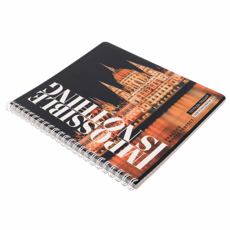 Тетрадь общая 48 листов в клетку, блок№2, обложка картон, спираль