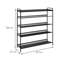 Подставка д/обуви (пвл) Женева35 (5 полок) 87*27*106см (черн.) ПДОЖ35Ч под заказ ЗМИ