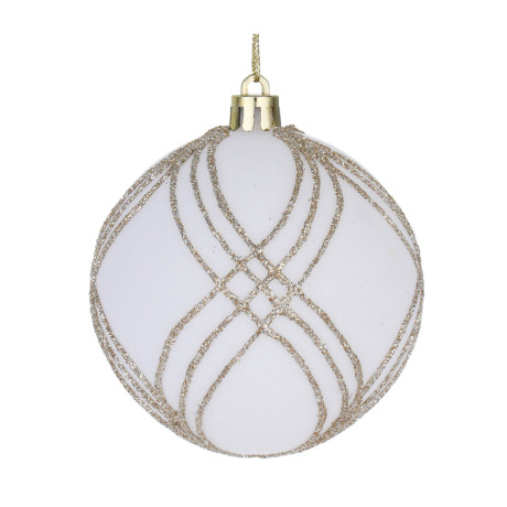 СНОУ БУМ Шар 8 см, флокированный, белый, 3 вида