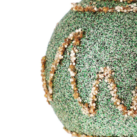 СНОУ БУМ Шар пластик 8 см, зеленый, с рисунком