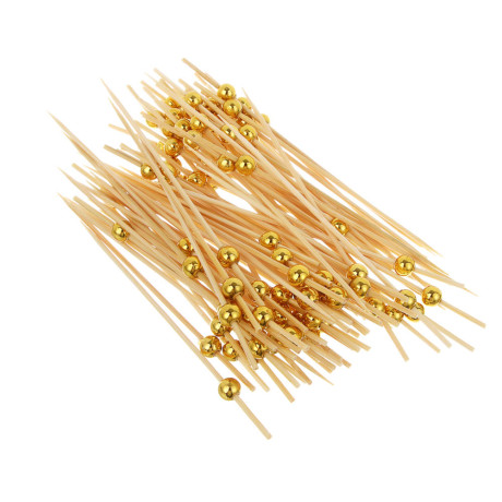 Fntastic Шпажки "Золотая жемчужина", 100 шт, 12 см, бамбук, пластик