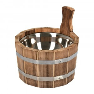 Ушат "шайка" 3,5л с нерж.вставкой, обожжённая липа, 33332 Банные штучки