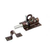 Засов накл. &quot;Делга&quot; Круглый ригель с проушиной (Медь)   \25