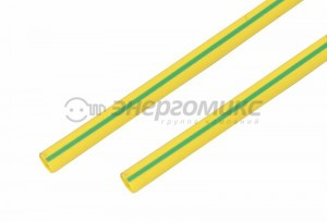 REXANT термоусадка трубка ТУТ 15/7.5 мм 1м  желто-зеленая, цена за шт (50!), 21-5007