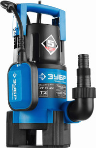 Насос ЗУБР "ПРОФЕССИОНАЛ" Т3 погруж дренаж д/гряз воды,400Вт,пропуск 135л/мин,напор 5,0м