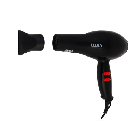 LEBEN Фен для волос, 900 Вт, 2 скорости, 2 темп.реж., черный, концентратор