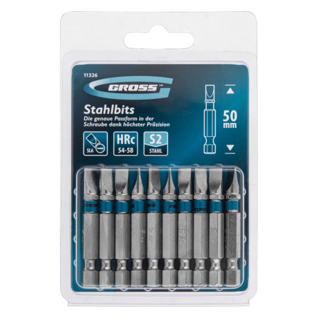 Бита SL6 х 50, сталь S2, 10 шт. Gross