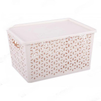 Корзина МИРАЖ 380х285х210мм крышка БЕЖ БШ6833 (7)