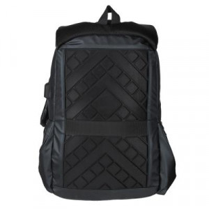Рюкзак универсальный 46x30x11см, 2 отд., 3карм., пласт.спинка, ручка, USB, водоотталк.нейлон, черный