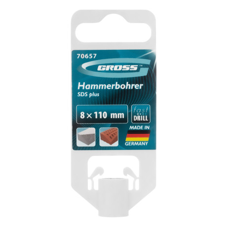 Бур по бетону Pro, 8 x 110 мм, SDS Plus Gross
