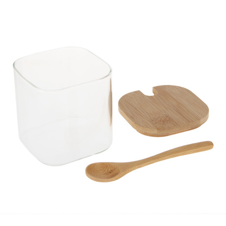 VETTA ЭКО Вуд Набор банок для хранения с ложкой, 9х8х8см, стекло, бамбук