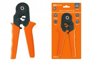 TDM ПК-06 клещи обжимные (кримпер) д/изол.након, гильз S0.5–6 мм2, 6 граней, храп. мех., SQ1001-0006