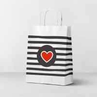 Пакет подарочный с кручеными ручками L 24x10,5x32 см, "Сердце"