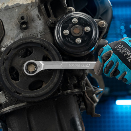 Ключ комбинированный трещоточный, 18 мм, количество зубьев 100 Gross