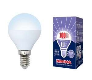 Volpe NORMA шар G45 E14 11W(900lm) 6500K 6K матовая 45x78 LED-G45-11W/DW/E14/FR/NR