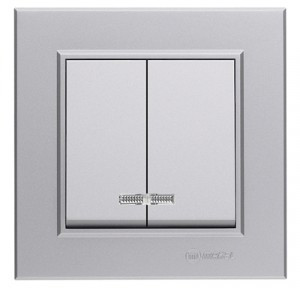 Makel Karea выкл. СУ 2 кл. серебро(инд.) 56065023