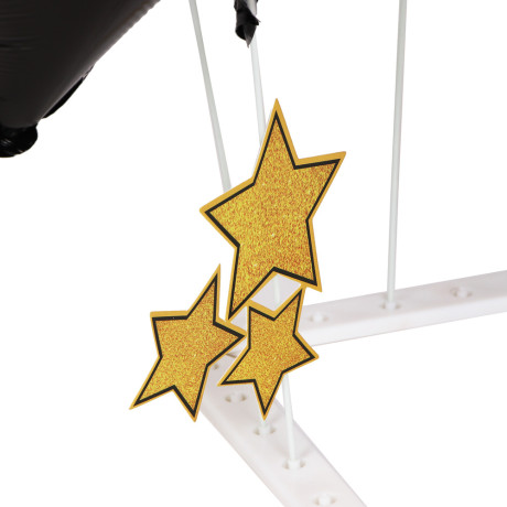 Набор воздушных шаров тм Fntastic 6 шт с подставкой, фольга, пластик, картон, "Happy Birthday", черн