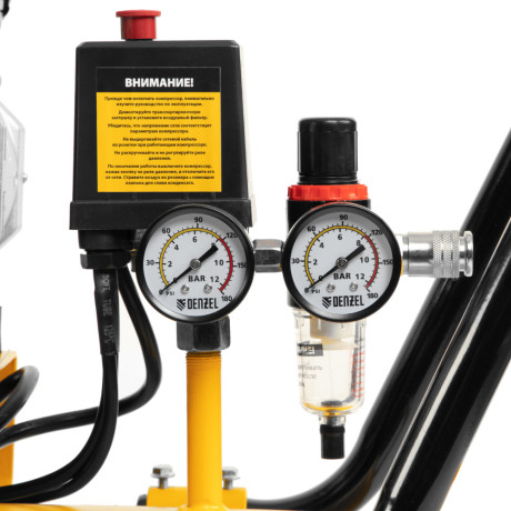 Компрессор безмасляный, малошумный DLS 1800/100,1800 Вт, 3x600, 100 л, 345 л/мин Denzel