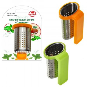 Ситечко-фильтр д/чая "Стаканчик" (кратность 6шт!!!), металл, пластик DH11-68 Мультидом