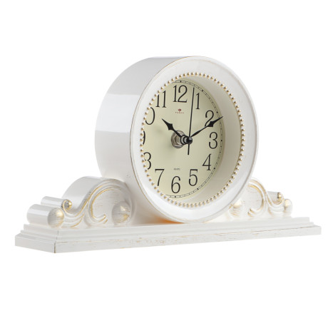 Часы настольные 26х14 см, корпус белый с золотом "Классика", арт.2514-003