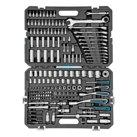 Набор инструментов, 1/2", 3/8", 1/4", CrV, 120 зубьев, 216 предметов Gross