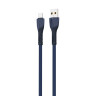 BY Кабель для зарядки Navy Type-C, 1м, Быстрая зарядка 3А, QC, PD 20W, тканевый, синий
