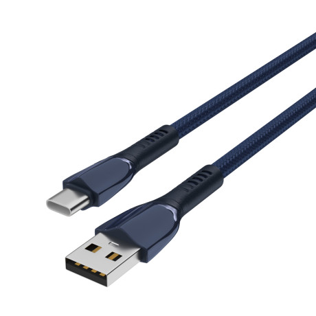 BY Кабель для зарядки Navy Type-C, 1м, Быстрая зарядка 3А, QC, PD 20W, тканевый, синий