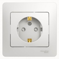 Systeme Electric GLOSSA роз. СУ 1 мест. бел. (пл.осн., земля, штор.) GSL000144 (15!)