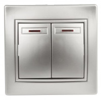 ЭРА Intro Plano выкл. СУ 2 кл. инд. 10А, 250В, алюминий, 1-105-03, 8932