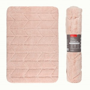 Коврик д/ванной 60*90см, микрофибра h ворса=1,8см, розовый, РИКАРД, 75488 Master House