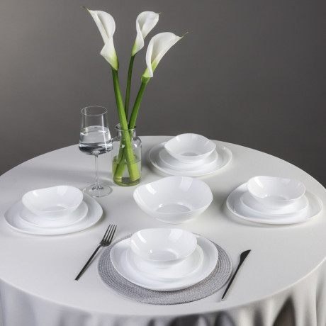 MILLIMI Набор столовой посуды 13 пр., треугольный, опаловое стекло