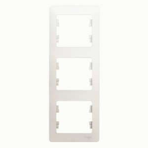 Systeme Electric GLOSSA рамка СУ 3 мест. перламутр (вертик.) GSL000607 (5!)