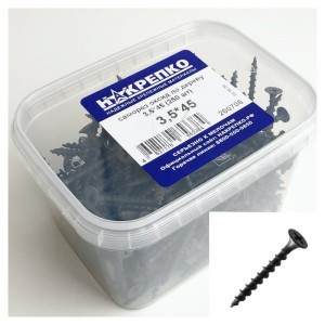 Саморез оксид по дереву потайной крупный шаг 3,5*45 (250 шт EC) (цена за уп) НАКРЕПКО 200706