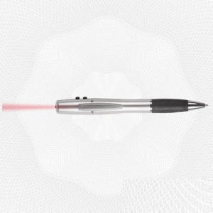 Ручка шариковая 3в1 серебр.+указка красн.лазер+фонарь LH612СР синий ст