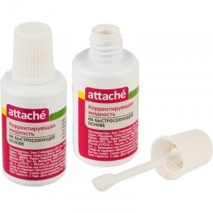 Корректирующая жидкость Attache 20мл, на быстросохнущей основе, губка 702955