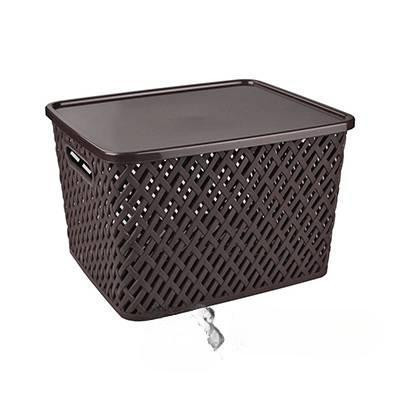 Корзина "Плетенка" 350*290*225 с крышкой Коричневый БШ3553