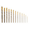 Набор сверл по металлу, 1,5-6,5мм, Р6М5К8-TiN, Golden Tip, 13 шт Denzel