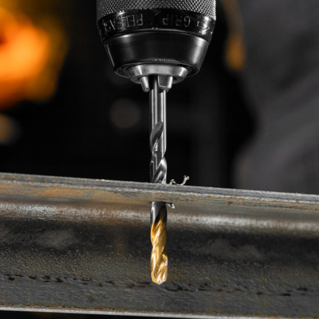 Набор сверл по металлу, 1,5-6,5мм, Р6М5К8-TiN, Golden Tip, 13 шт Denzel