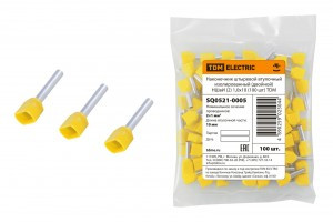 TDM наконечник-гильза штыревой втулочный изол. НШВИ(2) F-10 1х10 мм (уп. 100 шт., цена за ГУ) (25!)