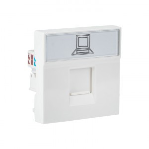 EKF Розетка СУ 1 мест. комп. RJ45 кат. 5e (2 модуля) белая E2MK015E-135-10
