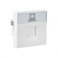 EKF Розетка СУ 1 мест. комп. RJ45 кат. 5e (2 модуля) белая E2MK015E-135-10