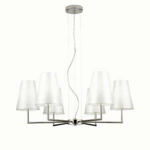 EVOLUCE св-к подвесной 6x40W E14 315x813x874 Никель/Белый IP20 SLE105903-06