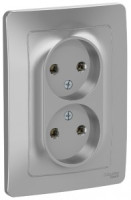 Systeme Electric BLANCA роз. СУ 2 мест. 16А алюм. (пл.осн.) BLNRS000023 (6!)