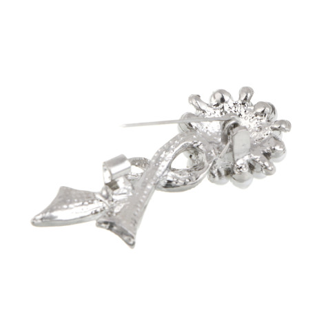 Брошь полумесяц, цветок, сплав, БЖ25-27