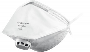 ЗУБР Полумаска фильтрующая плоская, с клапаном выдоха, класс защиты FFP1, 11166