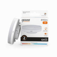 Gauss Elementary лампа GX53 13W(890lm) 3000K 2K матовая, пластик/алюм. 83813