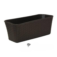 Балконный ящик РОТАНГ 400мм корич М3225 (10)